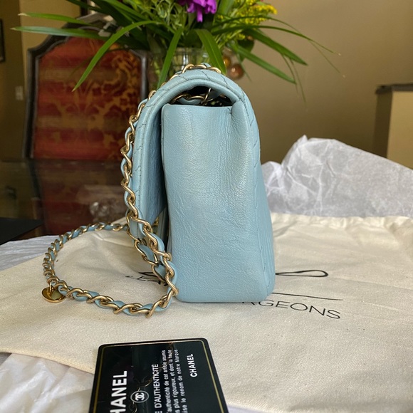 Chanel Chevron Flap Bag Light Blue - Picture 2 of 11